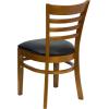 Flash Furniture HERCULES Series Ladder Back Mahogany Wood Restaurant Chair – Burgundy Vinyl Seat(Black Vinyl Seat/Cherry Wood Frame)