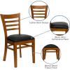 Flash Furniture HERCULES Series Ladder Back Mahogany Wood Restaurant Chair – Burgundy Vinyl Seat(Black Vinyl Seat/Cherry Wood Frame)