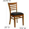 Flash Furniture HERCULES Series Ladder Back Mahogany Wood Restaurant Chair – Burgundy Vinyl Seat(Black Vinyl Seat/Cherry Wood Frame)
