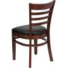 Flash Furniture HERCULES Series Ladder Back Mahogany Wood Restaurant Chair – Burgundy Vinyl Seat(Black Vinyl Seat/Mahogany Wood Frame)