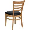 Flash Furniture HERCULES Series Ladder Back Mahogany Wood Restaurant Chair – Burgundy Vinyl Seat(Black Vinyl Seat/Natural Wood Frame)