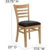 Flash Furniture HERCULES Series Ladder Back Mahogany Wood Restaurant Chair – Burgundy Vinyl Seat(Black Vinyl Seat/Natural Wood Frame)