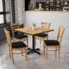 Flash Furniture HERCULES Series Ladder Back Mahogany Wood Restaurant Chair – Burgundy Vinyl Seat(Black Vinyl Seat/Natural Wood Frame)
