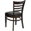 Flash Furniture HERCULES Series Ladder Back Mahogany Wood Restaurant Chair – Burgundy Vinyl Seat(Black Vinyl Seat/Walnut Wood Frame)