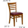 Flash Furniture HERCULES Series Ladder Back Mahogany Wood Restaurant Chair – Burgundy Vinyl Seat(Burgundy Vinyl Seat/Cherry Wood Frame)