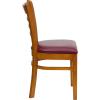 Flash Furniture HERCULES Series Ladder Back Mahogany Wood Restaurant Chair – Burgundy Vinyl Seat(Burgundy Vinyl Seat/Cherry Wood Frame)