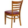 Flash Furniture HERCULES Series Ladder Back Mahogany Wood Restaurant Chair – Burgundy Vinyl Seat(Burgundy Vinyl Seat/Cherry Wood Frame)