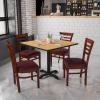 Flash Furniture HERCULES Series Ladder Back Mahogany Wood Restaurant Chair – Burgundy Vinyl Seat(Burgundy Vinyl Seat/Mahogany Wood Frame)