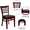Flash Furniture HERCULES Series Ladder Back Mahogany Wood Restaurant Chair – Burgundy Vinyl Seat(Burgundy Vinyl Seat/Mahogany Wood Frame)