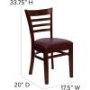 Flash Furniture HERCULES Series Ladder Back Mahogany Wood Restaurant Chair – Burgundy Vinyl Seat(Burgundy Vinyl Seat/Mahogany Wood Frame)