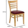 Flash Furniture HERCULES Series Ladder Back Mahogany Wood Restaurant Chair – Burgundy Vinyl Seat(Burgundy Vinyl Seat/Natural Wood Frame)