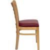 Flash Furniture HERCULES Series Ladder Back Mahogany Wood Restaurant Chair – Burgundy Vinyl Seat(Burgundy Vinyl Seat/Natural Wood Frame)