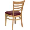 Flash Furniture HERCULES Series Ladder Back Mahogany Wood Restaurant Chair – Burgundy Vinyl Seat(Burgundy Vinyl Seat/Natural Wood Frame)