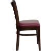 Flash Furniture HERCULES Series Ladder Back Mahogany Wood Restaurant Chair – Burgundy Vinyl Seat(Burgundy Vinyl Seat/Walnut Wood Frame)