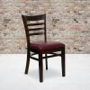 Flash Furniture HERCULES Series Ladder Back Mahogany Wood Restaurant Chair – Burgundy Vinyl Seat(Burgundy Vinyl Seat/Walnut Wood Frame)
