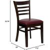 Flash Furniture HERCULES Series Ladder Back Mahogany Wood Restaurant Chair – Burgundy Vinyl Seat(Burgundy Vinyl Seat/Walnut Wood Frame)