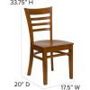 Flash Furniture HERCULES Series Ladder Back Mahogany Wood Restaurant Chair – Burgundy Vinyl Seat(Cherry Wood Seat/Cherry Wood Frame)