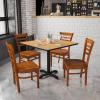 Flash Furniture HERCULES Series Ladder Back Mahogany Wood Restaurant Chair – Burgundy Vinyl Seat(Cherry Wood Seat/Cherry Wood Frame)