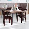 Flash Furniture HERCULES Series Ladder Back Mahogany Wood Restaurant Chair – Burgundy Vinyl Seat(Mahogany Wood Seat/Mahogany Wood Frame)