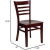 Flash Furniture HERCULES Series Ladder Back Mahogany Wood Restaurant Chair – Burgundy Vinyl Seat(Mahogany Wood Seat/Mahogany Wood Frame)