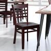 Flash Furniture HERCULES Series Ladder Back Mahogany Wood Restaurant Chair – Burgundy Vinyl Seat(Mahogany Wood Seat/Mahogany Wood Frame)