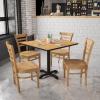 Flash Furniture HERCULES Series Ladder Back Mahogany Wood Restaurant Chair – Burgundy Vinyl Seat(Natural Wood Seat/Natural Wood Frame)