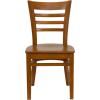 Flash Furniture HERCULES Series Ladder Back Mahogany Wood Restaurant Chair – Burgundy Vinyl Seat(Walnut Wood Seat/Walnut Wood Frame)