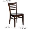 Flash Furniture HERCULES Series Ladder Back Mahogany Wood Restaurant Chair – Burgundy Vinyl Seat(Walnut Wood Seat/Walnut Wood Frame)