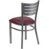 Flash Furniture HERCULES Series Silver Slat Back Metal Restaurant Chair – Black Vinyl Seat(Black Vinyl Seat)
