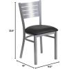 Flash Furniture HERCULES Series Silver Slat Back Metal Restaurant Chair – Black Vinyl Seat(Black Vinyl Seat)