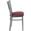 Flash Furniture HERCULES Series Silver Slat Back Metal Restaurant Chair – Black Vinyl Seat(Burgundy Vinyl Seat)