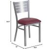 Flash Furniture HERCULES Series Silver Slat Back Metal Restaurant Chair – Black Vinyl Seat(Burgundy Vinyl Seat/Silver Frame)