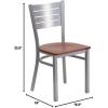 Flash Furniture HERCULES Series Silver Slat Back Metal Restaurant Chair – Black Vinyl Seat(Cherry Wood Seat)