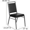 Flash Furniture HERCULES Series Square Back Stacking Banquet Chair in Dark Gray Fabric with Silvervein Frame(Black Vinyl/Silver Vein Frame)
