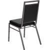 Flash Furniture HERCULES Series Square Back Stacking Banquet Chair in Dark Gray Fabric with Silvervein Frame(Black Vinyl/Silver Vein Frame)