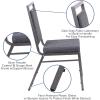 Flash Furniture HERCULES Series Square Back Stacking Banquet Chair in Dark Gray Fabric with Silvervein Frame(Dark Gray Fabric/Silver Vein Frame)