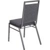 Flash Furniture HERCULES Series Square Back Stacking Banquet Chair in Dark Gray Fabric with Silvervein Frame(Dark Gray Fabric/Silver Vein Frame)
