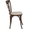 Flash Furniture HERCULES Series Stackable Early American Wood Cross Back Chair with Cushion(Early American)