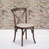 Flash Furniture HERCULES Series Stackable Early American Wood Cross Back Chair with Cushion(Early American)