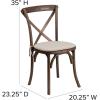 Flash Furniture HERCULES Series Stackable Early American Wood Cross Back Chair with Cushion(Early American)