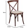 Flash Furniture HERCULES Series Stackable Early American Wood Cross Back Chair with Cushion(Mahogany)
