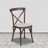 Flash Furniture HERCULES Series Stackable Early American Wood Cross Back Chair with Cushion(Mahogany)