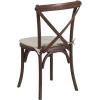 Flash Furniture HERCULES Series Stackable Early American Wood Cross Back Chair with Cushion(Mahogany)