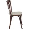 Flash Furniture HERCULES Series Stackable Early American Wood Cross Back Chair with Cushion(Mahogany)