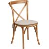 Flash Furniture HERCULES Series Stackable Early American Wood Cross Back Chair with Cushion(Oak)