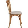 Flash Furniture HERCULES Series Stackable Early American Wood Cross Back Chair with Cushion(Oak)