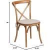 Flash Furniture HERCULES Series Stackable Early American Wood Cross Back Chair with Cushion(Oak)