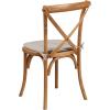 Flash Furniture HERCULES Series Stackable Early American Wood Cross Back Chair with Cushion(Oak)
