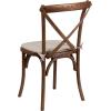 Flash Furniture HERCULES Series Stackable Early American Wood Cross Back Chair with Cushion(Pecan)