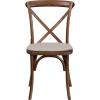 Flash Furniture HERCULES Series Stackable Early American Wood Cross Back Chair with Cushion(Pecan)